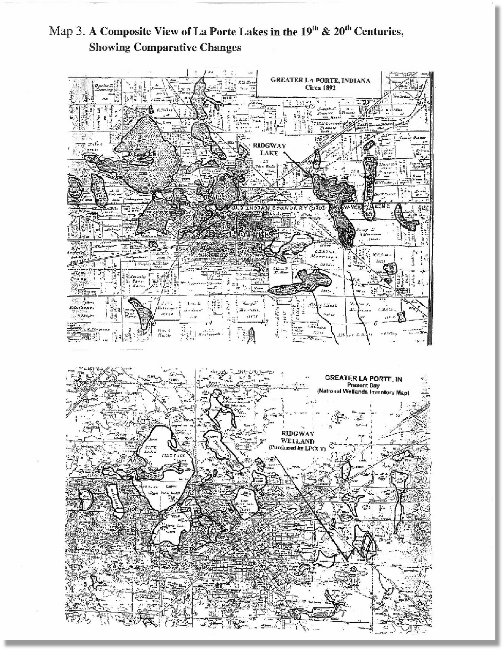Comparitive Changes to La Porte Lakes - 19th to 20th Centuries